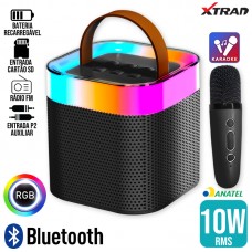 Caixa de Som Bluetooth 10W RGB XDG-59 Xtrad - Preta